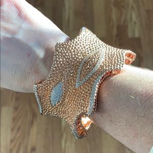 Crystal rose gold cuff bracelet